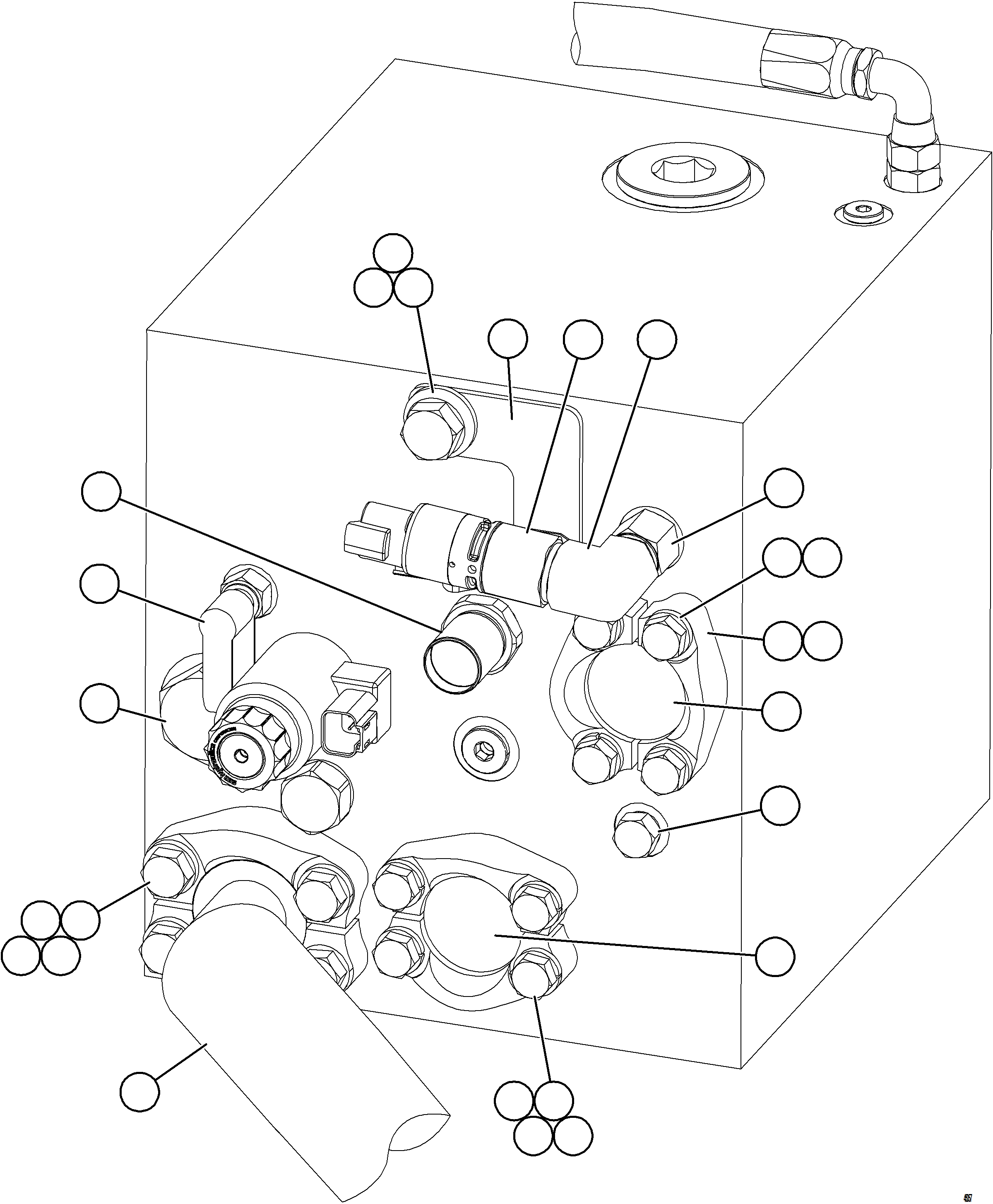 Dump Trucks Komatsu / AFE57-JU 830E-1AC S/N A41074  MANTOS COPPER(AFE57-JU) / BLEEDDOWN MANIFOLD PIPING    4/4(594 : 45057)