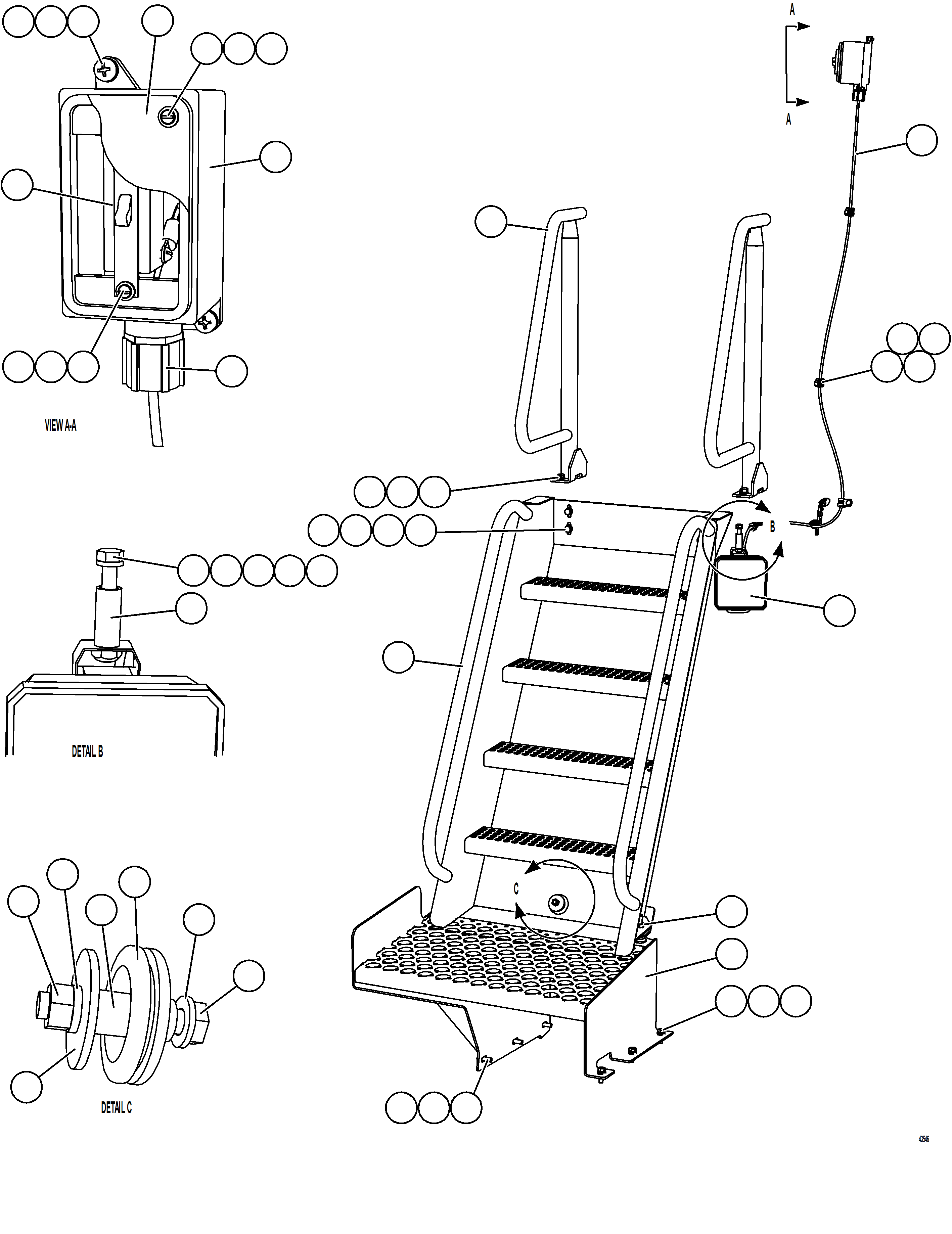 Dump Trucks Komatsu / AFE57-JZ 830E-1AC S/N A41086 - A41087  VALE - ITABIRA(AFE57-JZ) / REAR ACCESS LADDER & LIGHT(730 : 43546)