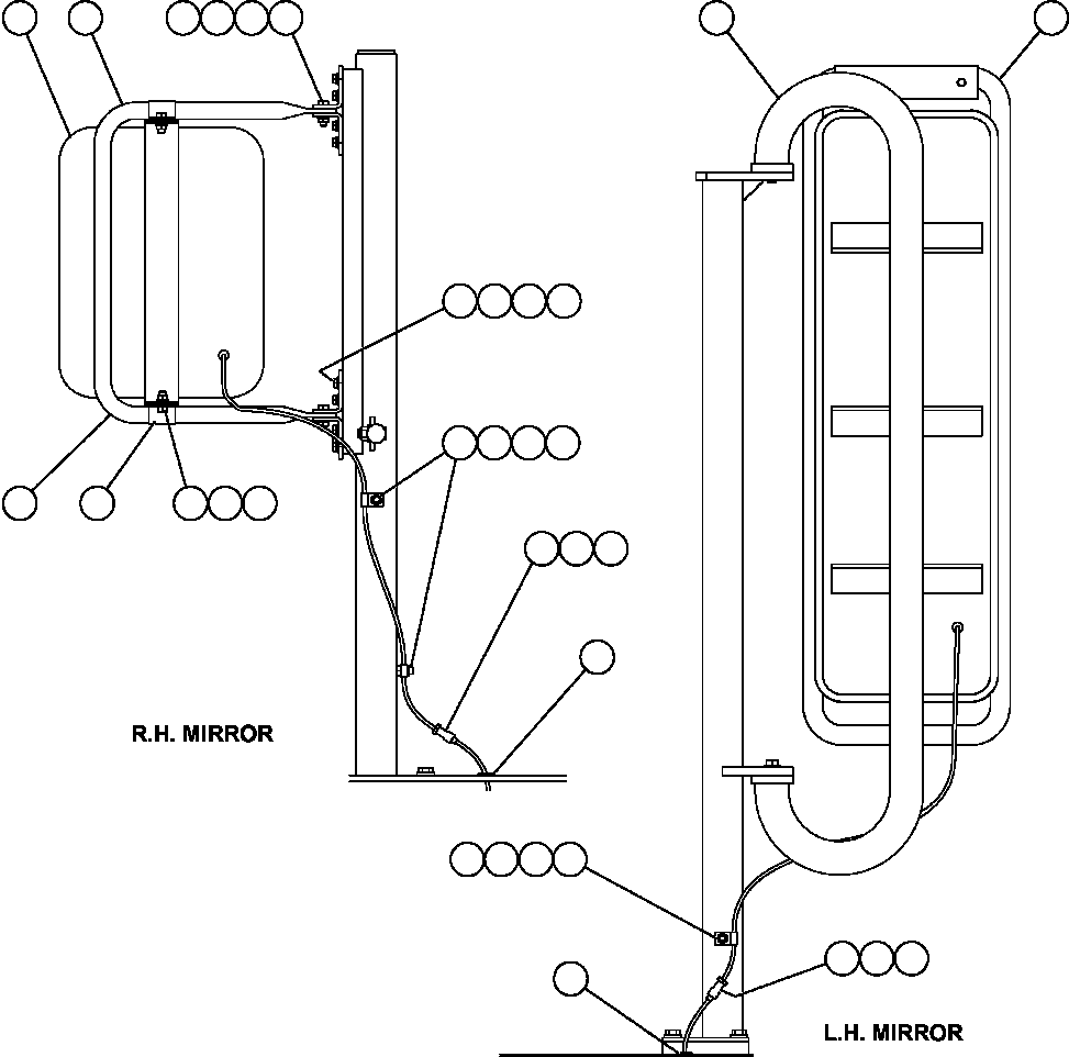 Komatsu parts book diagram for AFE57-X 830E-AC S/N A30101     HIBBING TACONITE: HEATED MIRRORS
