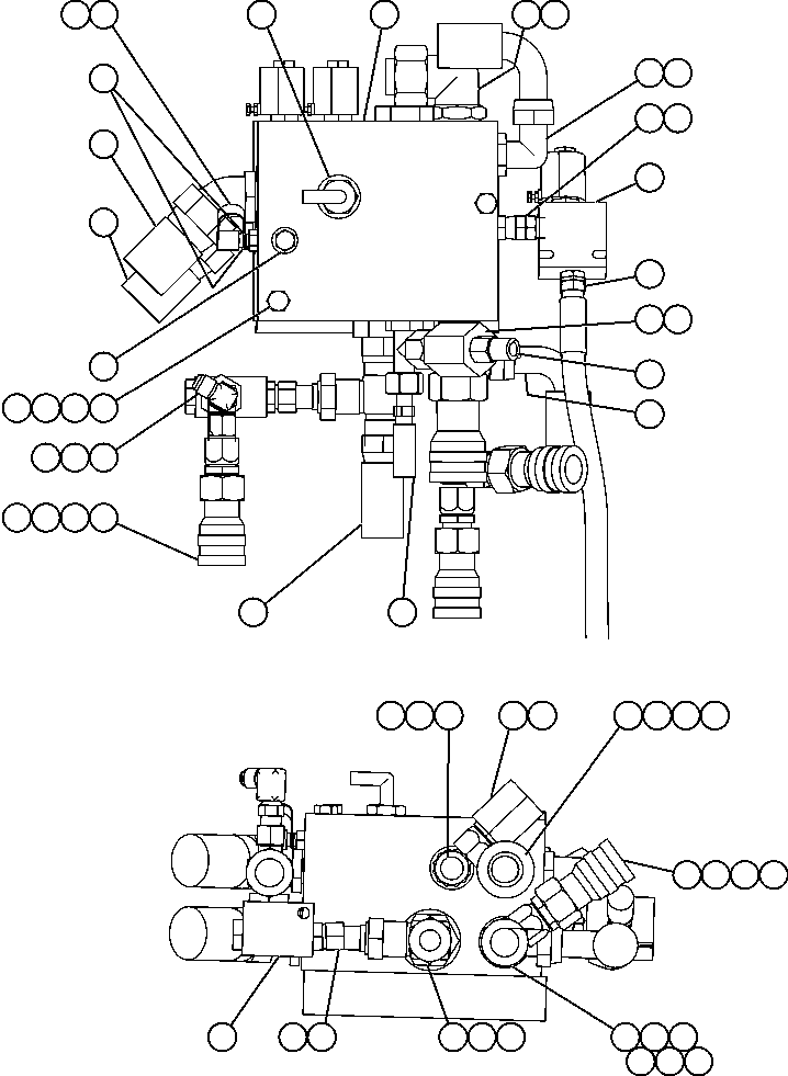 Komatsu parts book diagram for AFE57-X 830E-AC S/N A30101     HIBBING TACONITE: BLEEDDOWN MANIFOLD PIPING