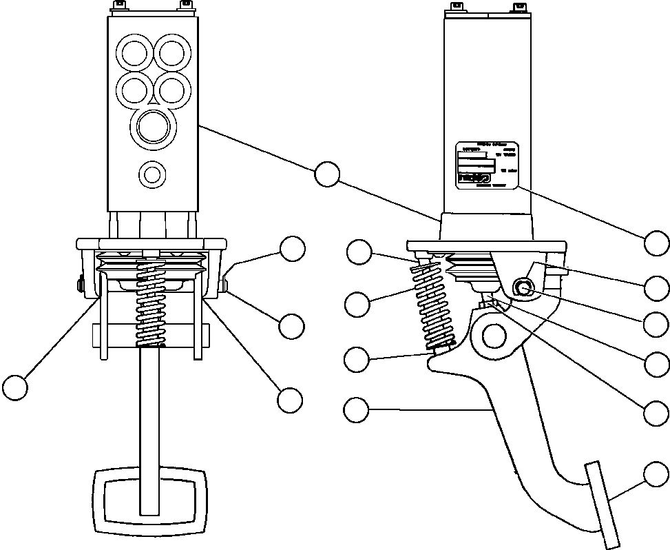 Komatsu parts book diagram for AFE57-X 830E-AC S/N A30101     HIBBING TACONITE: BRAKE VALVE PEDAL ASSEMBLY (PC2025)