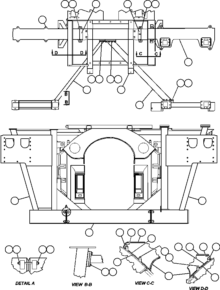 Komatsu parts book diagram for AFE59-A 930E-4 S/N A30465 - A30466    CODELCO GABY: FRAME & UPRIGHTS