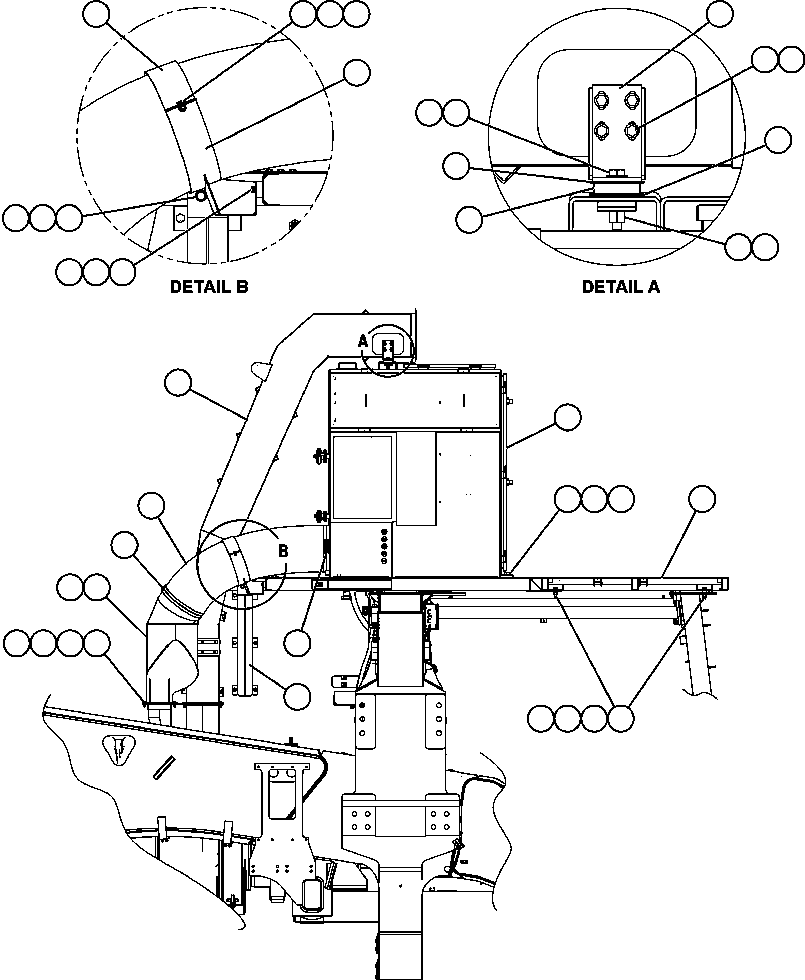 Komatsu parts book diagram for AFE59-A 930E-4 S/N A30465 - A30466    CODELCO GABY: BLOWER INLET DUCTING & CONTROL CABINET MOUNTING