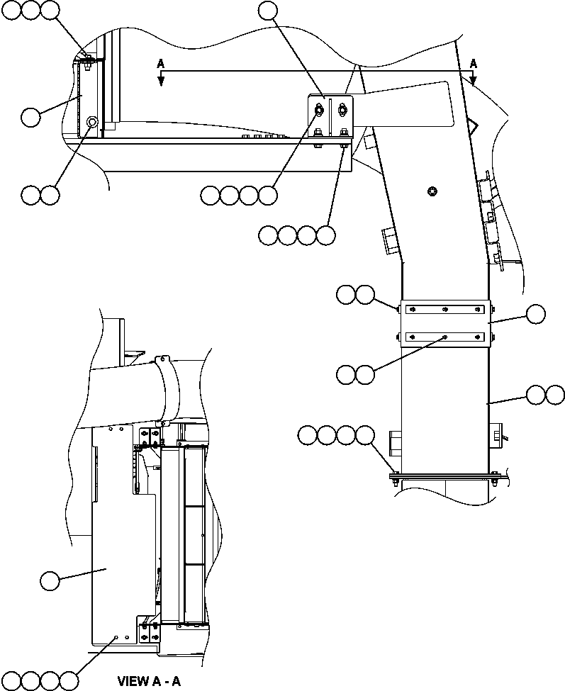 Komatsu parts book diagram for AFE59-A 930E-4 S/N A30465 - A30466    CODELCO GABY: BLOWER INLET DUCTING