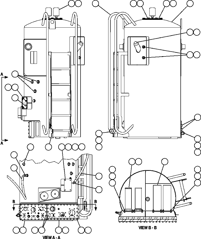 Komatsu parts book diagram for AFE59-A 930E-4 S/N A30465 - A30466    CODELCO GABY: HYDRAULIC TANK ASSEMBLY INSTALLATION