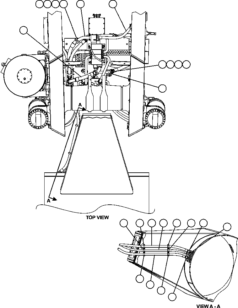 Komatsu parts book diagram for AFE59-A 930E-4 S/N A30465 - A30466    CODELCO GABY: BRAKE COOLING PIPING - REAR