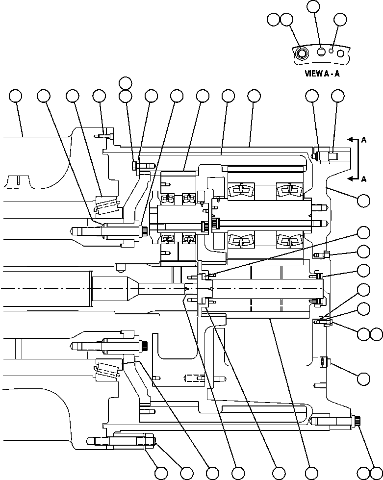 Komatsu parts book diagram for AFE59-A 930E-4 S/N A30465 - A30466    CODELCO GABY: TRANSMISSION, MOTORIZED WHEEL - 1 (GE1493)