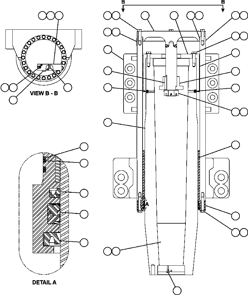 Komatsu parts book diagram for AFE59-BJ 930E-4 S/N A30694, A30695, A30698, A30709 & A30723    DOWNER EDI MINING: FRONT SUSPENSION ASSM (S/N A30694 - A30698) EL6226