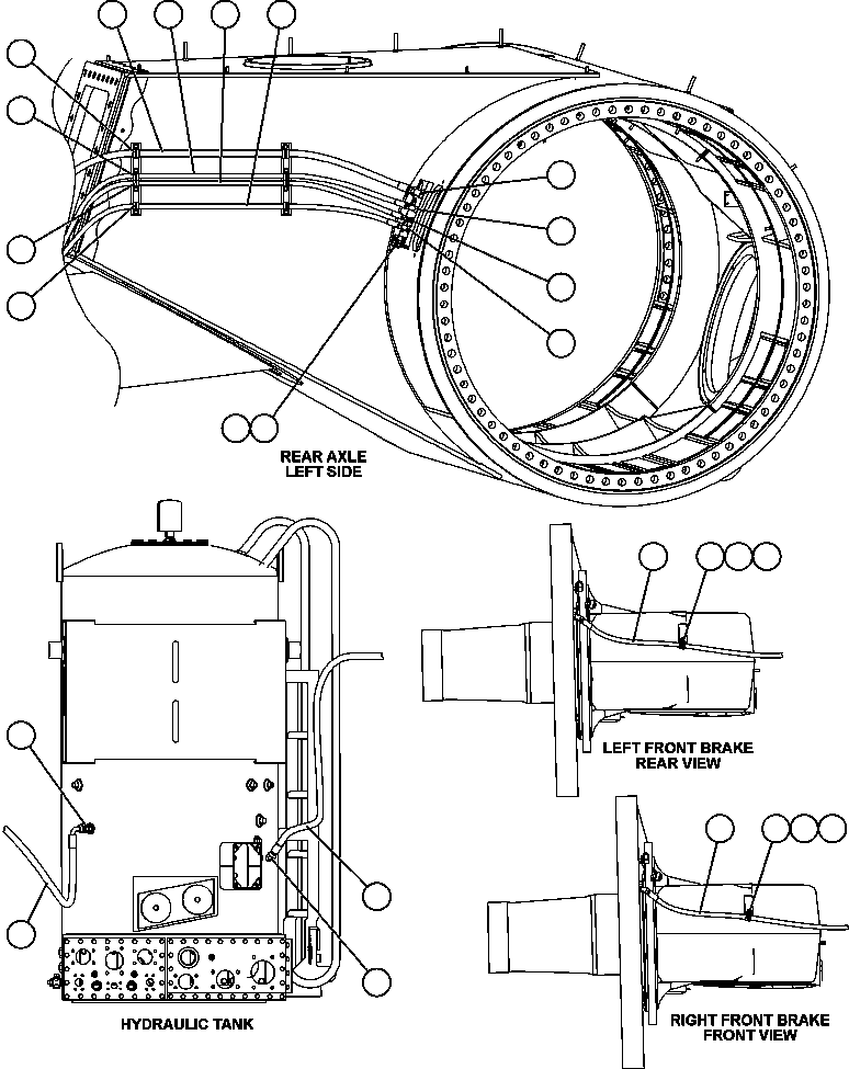Komatsu parts book diagram for AFE59-BJ 930E-4 S/N A30694, A30695, A30698, A30709 & A30723    DOWNER EDI MINING: BRAKE APPLICATION PIPING