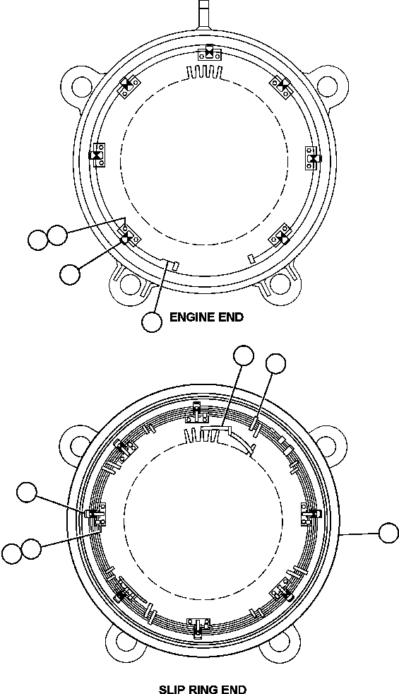 Komatsu parts book diagram for AFE59-BJ 930E-4 S/N A30694, A30695, A30698, A30709 & A30723    DOWNER EDI MINING: ALTERNATOR - STATOR ASSEMBLY (XA3159)