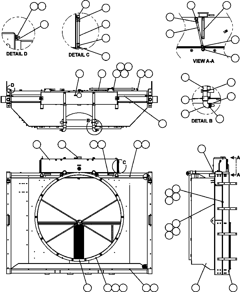 Komatsu parts book diagram for AFE59-BM 930E-4 S/N A30712 - A30714      CODELCO: RADIATOR & SHROUD ASSEMBLY (PC2069)