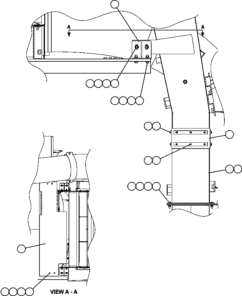 Komatsu parts book diagram for AFE59-BM 930E-4 S/N A30712 - A30714      CODELCO: BLOWER INLET DUCTING