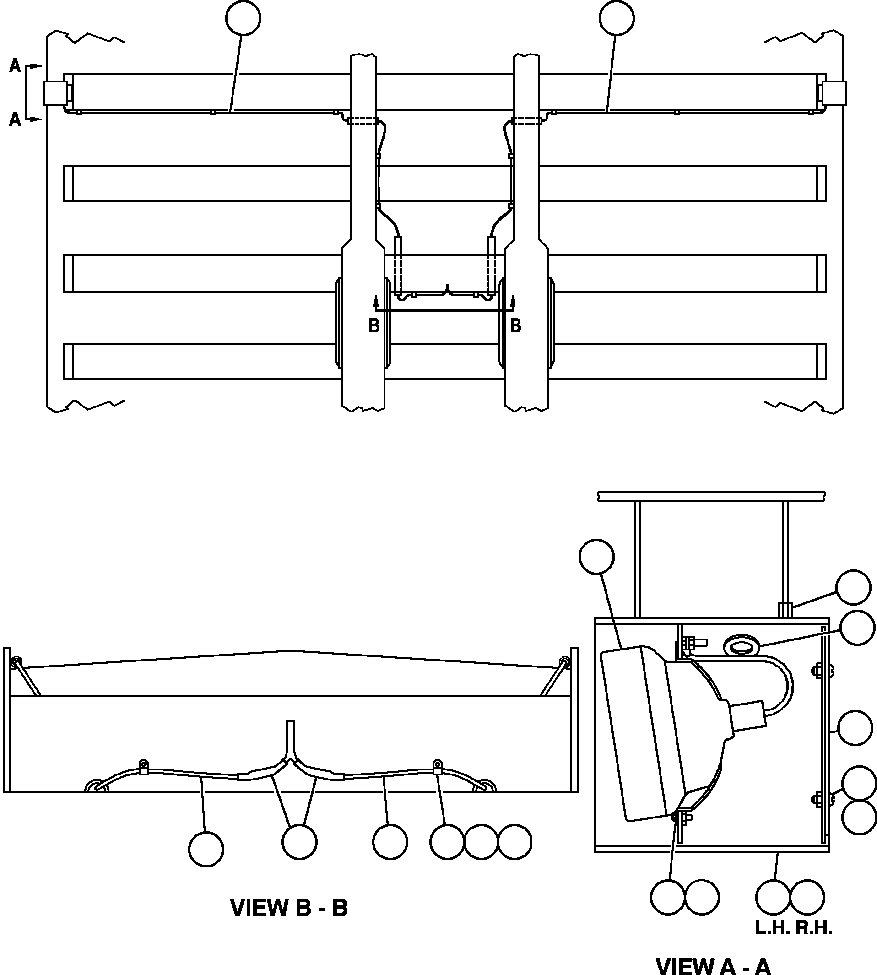 Komatsu parts book diagram for AFE59-BM 930E-4 S/N A30712 - A30714      CODELCO: HEADLIGHT/FOG LIGHT/SERVICE LIGHT