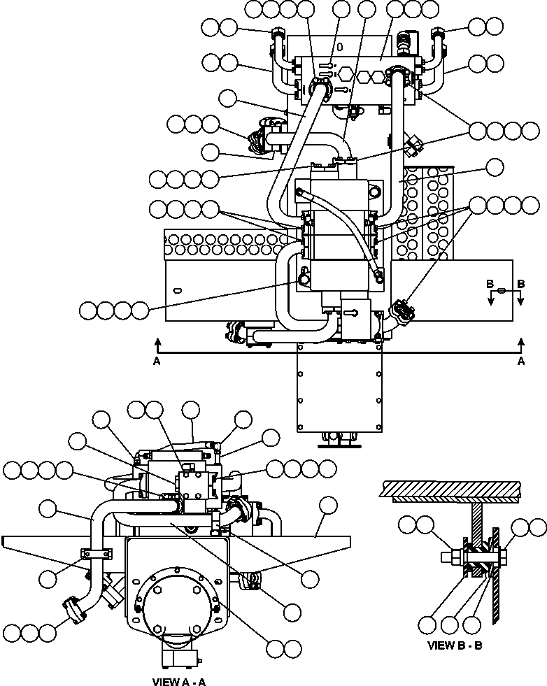 Komatsu parts book diagram for AFE59-BM 930E-4 S/N A30712 - A30714      CODELCO: REAR AXLE HYDRAULIC PIPING ( 2/2)