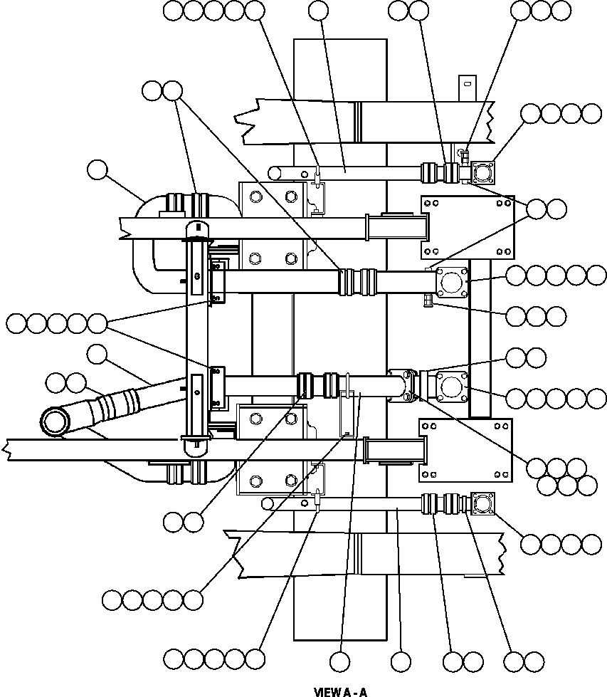 Komatsu parts book diagram for AFE59-BR 930E-4 S/N A30742     FORDING: RADIATOR PIPING ( 2/2)