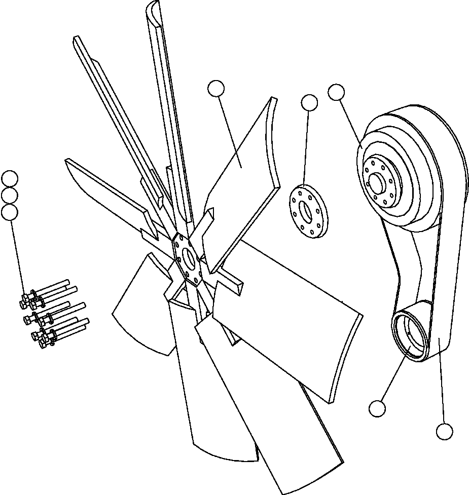 Komatsu parts book diagram for AFE59-BR 930E-4 S/N A30742     FORDING: FAN & FAN DRIVE
