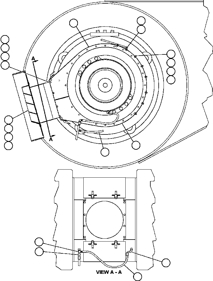 Komatsu parts book diagram for AFE59-BR 930E-4 S/N A30742     FORDING: REAR WHEEL COOLING (EXHAUST)