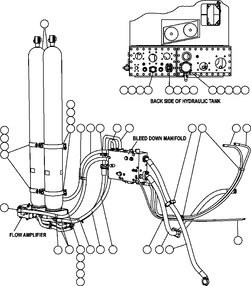 Komatsu parts book diagram for AFE59-BR 930E-4 S/N A30742     FORDING: STEERING SYSTEM PIPING ( 1/3)