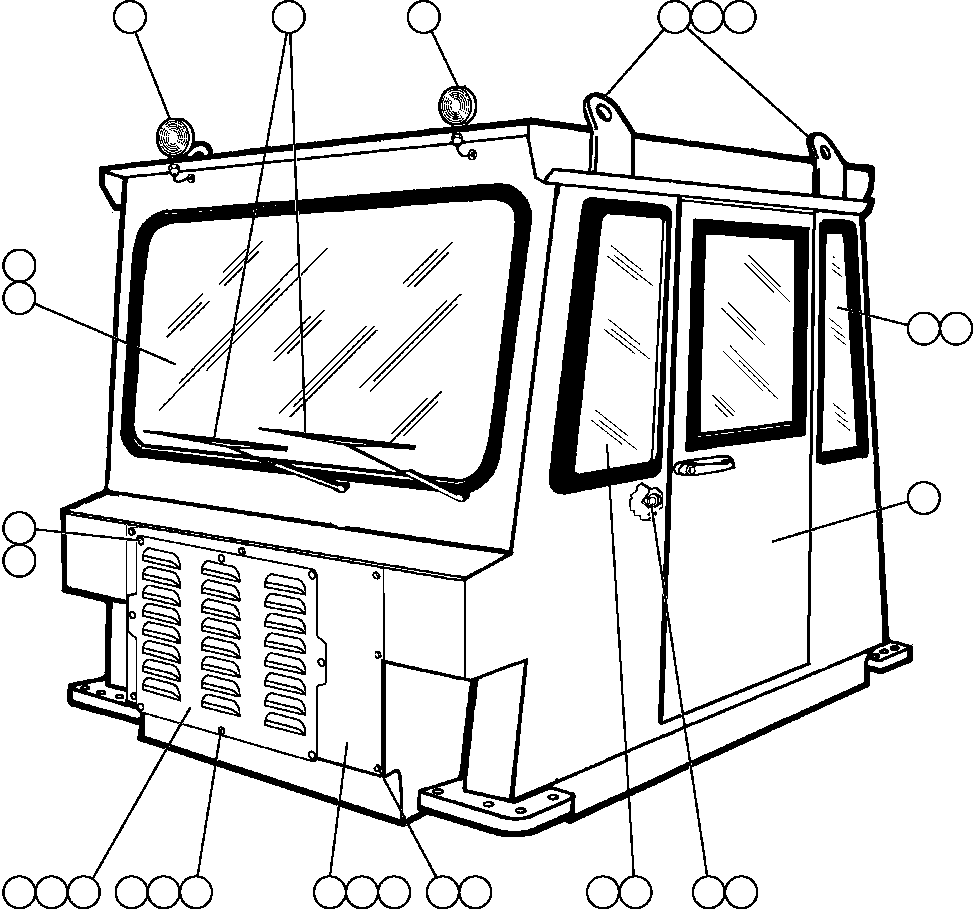 Komatsu parts book diagram for AFE59-BR 930E-4 S/N A30742     FORDING: CAB ASSEMBLY  1/2 (EM0034)