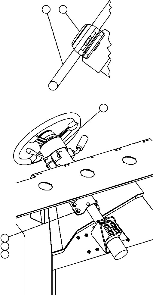 Komatsu parts book diagram for AFE59-BR 930E-4 S/N A30742     FORDING: STEERING COLUMN & STEERING WHEEL INSTALLATION