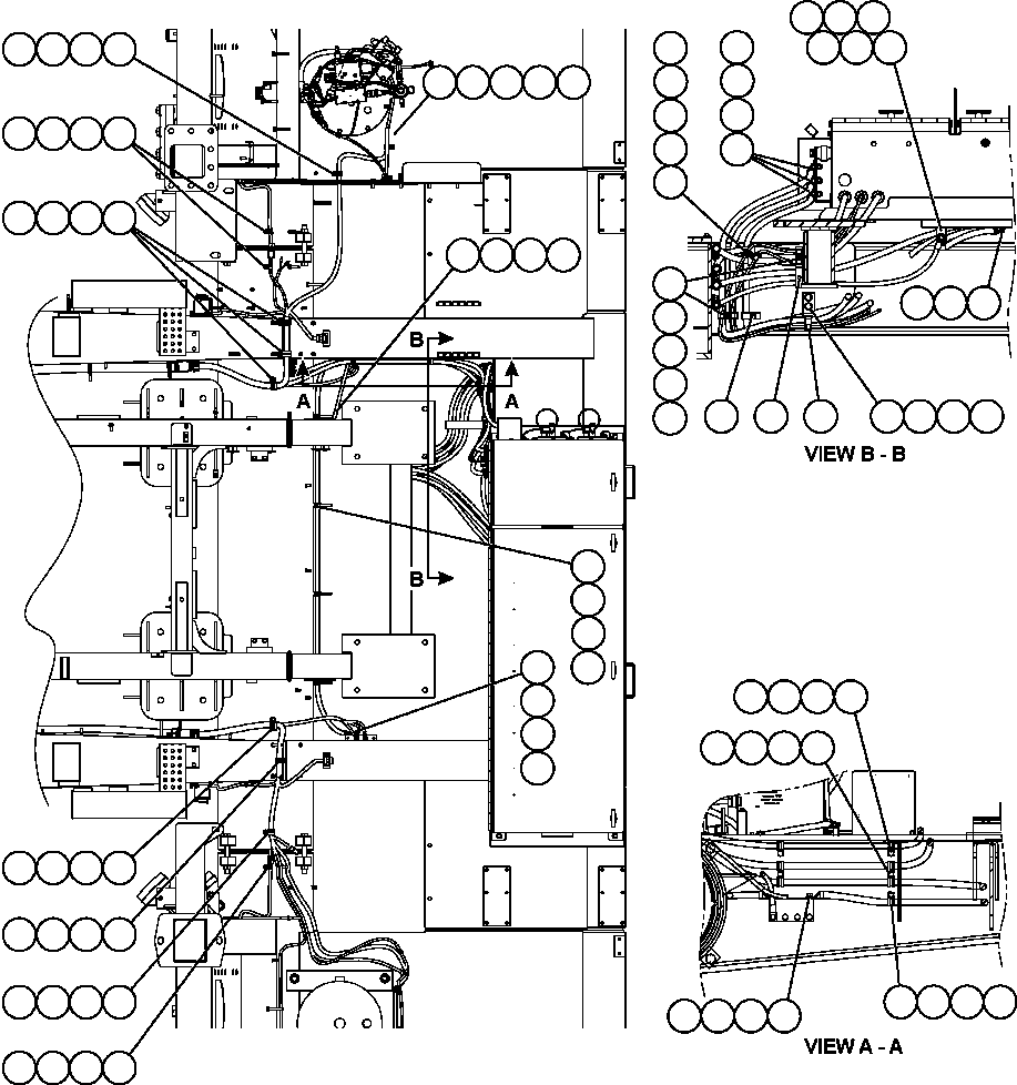 Komatsu parts book diagram for AFE59-BR 930E-4 S/N A30742     FORDING: ELECTRICAL HARNESS ROUTING - FRONT PLATFORMS