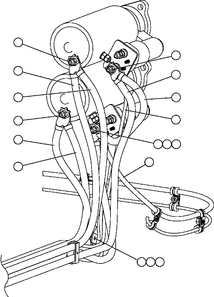 Komatsu parts book diagram for AFE59-BR 930E-4 S/N A30742     FORDING: ENGINE WIRING - CRANKING MOTORS