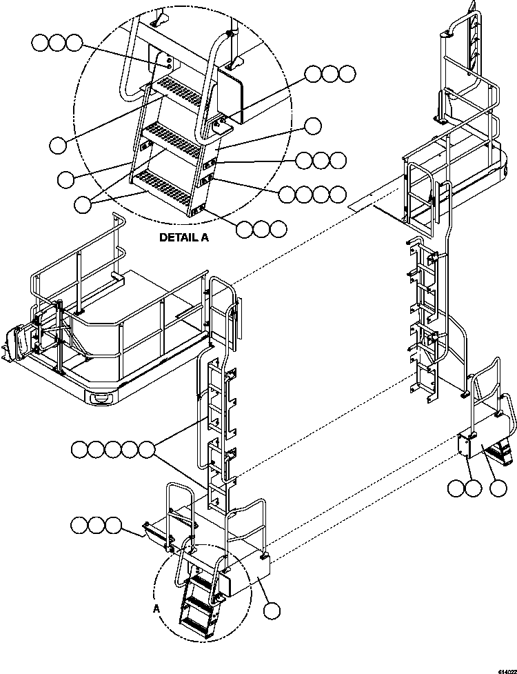 Komatsu parts book diagram for AFE59-CY 930E-4 S/N A30990 & A30991    HYCROFT: LADDERS, STEPS & PLATFORMS