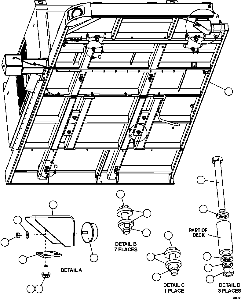 Komatsu parts book diagram for AFE59-CY 930E-4 S/N A30990 & A30991    HYCROFT: R.H. DECK & BUMPER MOUNTING
