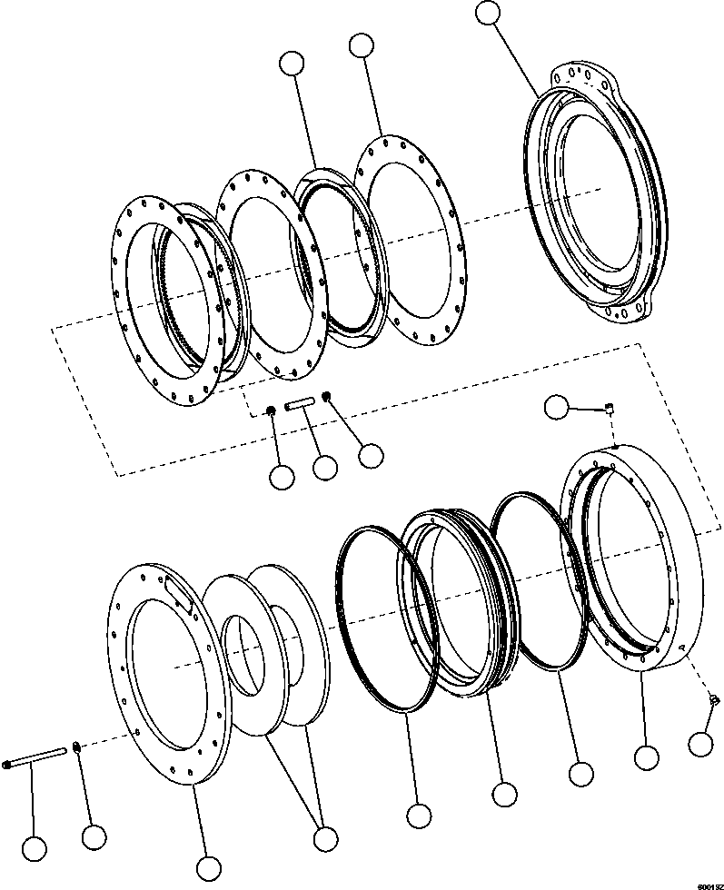 Komatsu parts book diagram for AFE59-CY 930E-4 S/N A30990 & A30991    HYCROFT: PARKING BRAKE ASSEMBLY          XB0922