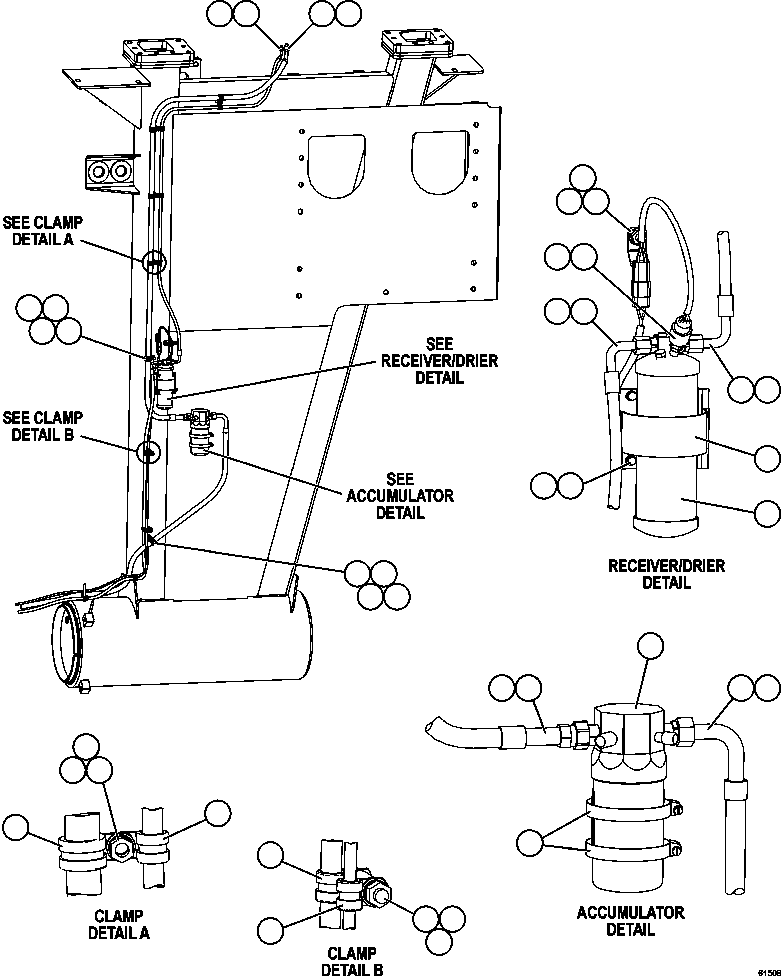 Komatsu parts book diagram for AFE59-CY 930E-4 S/N A30990 & A30991    HYCROFT: AIR CONDITIONING PIPING