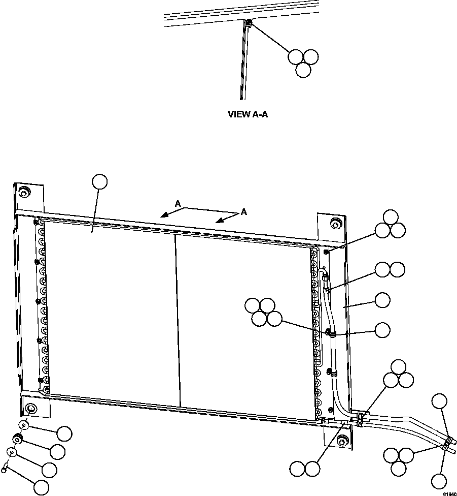 Komatsu parts book diagram for AFE59-CY 930E-4 S/N A30990 & A30991    HYCROFT: AIR CONDITIONING - CONDENSER INSTALLATION