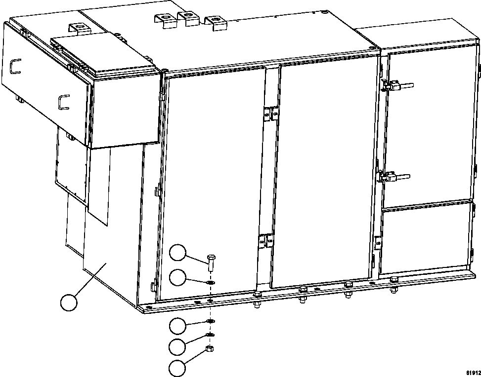 Komatsu parts book diagram for AFE59-CY 930E-4 S/N A30990 & A30991    HYCROFT: CONTROL CABINET INSTALLATION