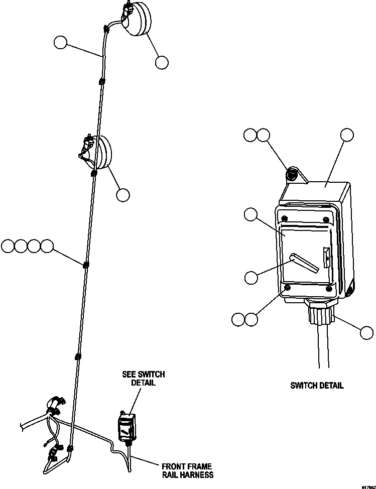Komatsu parts book diagram for AFE59-CY 930E-4 S/N A30990 & A30991    HYCROFT: ENGINE BAY LIGHTS