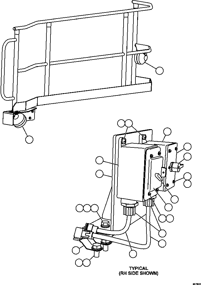 Komatsu parts book diagram for AFE59-CY 930E-4 S/N A30990 & A30991    HYCROFT: LADDER LIGHT/ENGINE SHUTDOWN SWITCHES