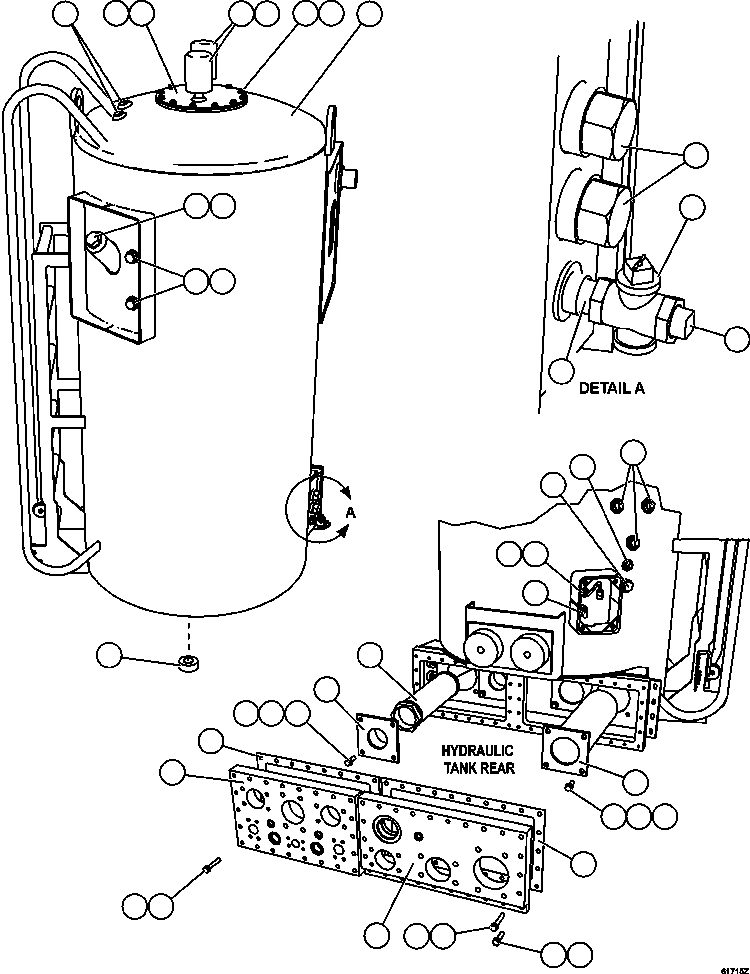 Komatsu parts book diagram for AFE59-CY 930E-4 S/N A30990 & A30991    HYCROFT: HYDRAULIC TANK ASSEMBLY