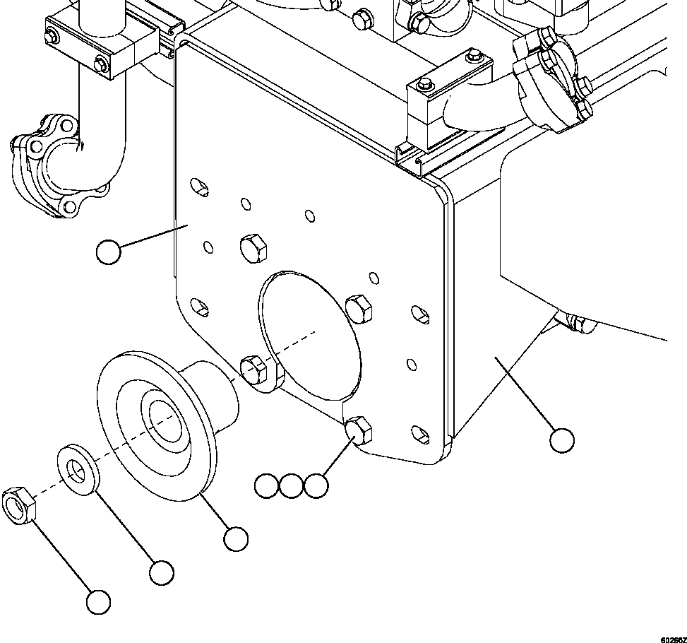 Komatsu parts book diagram for AFE59-CY 930E-4 S/N A30990 & A30991    HYCROFT: HOIST PUMP INSTALLATION