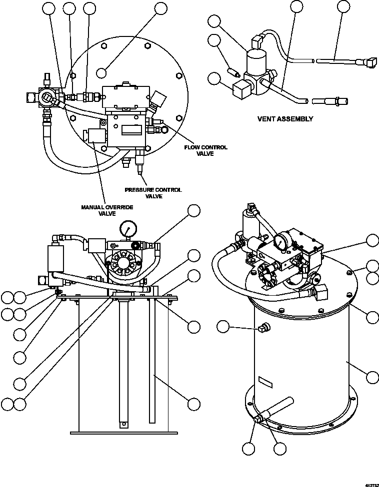 Komatsu parts book diagram for AFE59-CY 930E-4 S/N A30990 & A30991    HYCROFT: LUBE PUMP/CONTAINER ASSEMBLY        PC2373