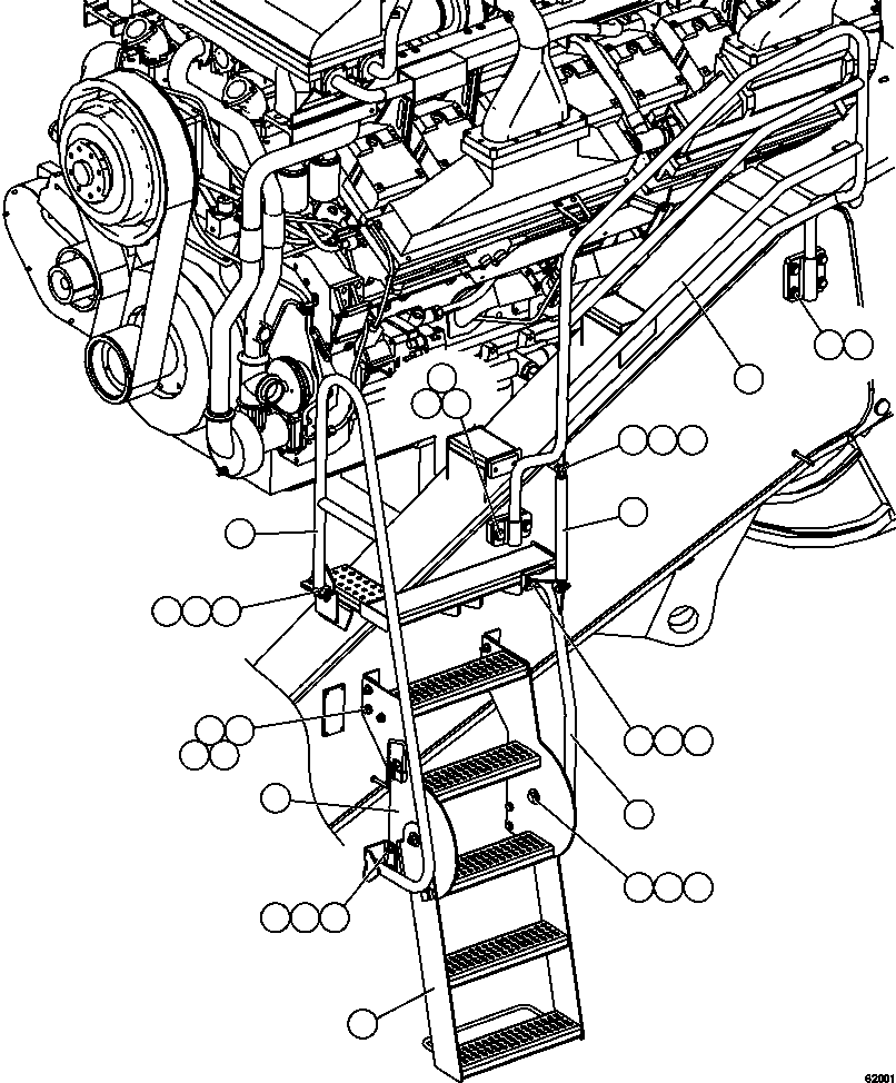 Dump Trucks Komatsu / AFE59-DB 930E-4 S/N A31007 - A31010     JWANENG(AFE59-DB) / ENGINE ACCESS LADDERS & HANDRAILS(014 : 62001)