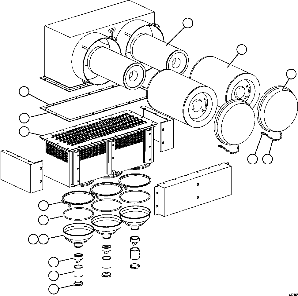 Dump Trucks Komatsu / AFE59-DB 930E-4 S/N A31007 - A31010     JWANENG(AFE59-DB) / AIR CLEANER ASSEMBLY     PC2558(066 : 42766)