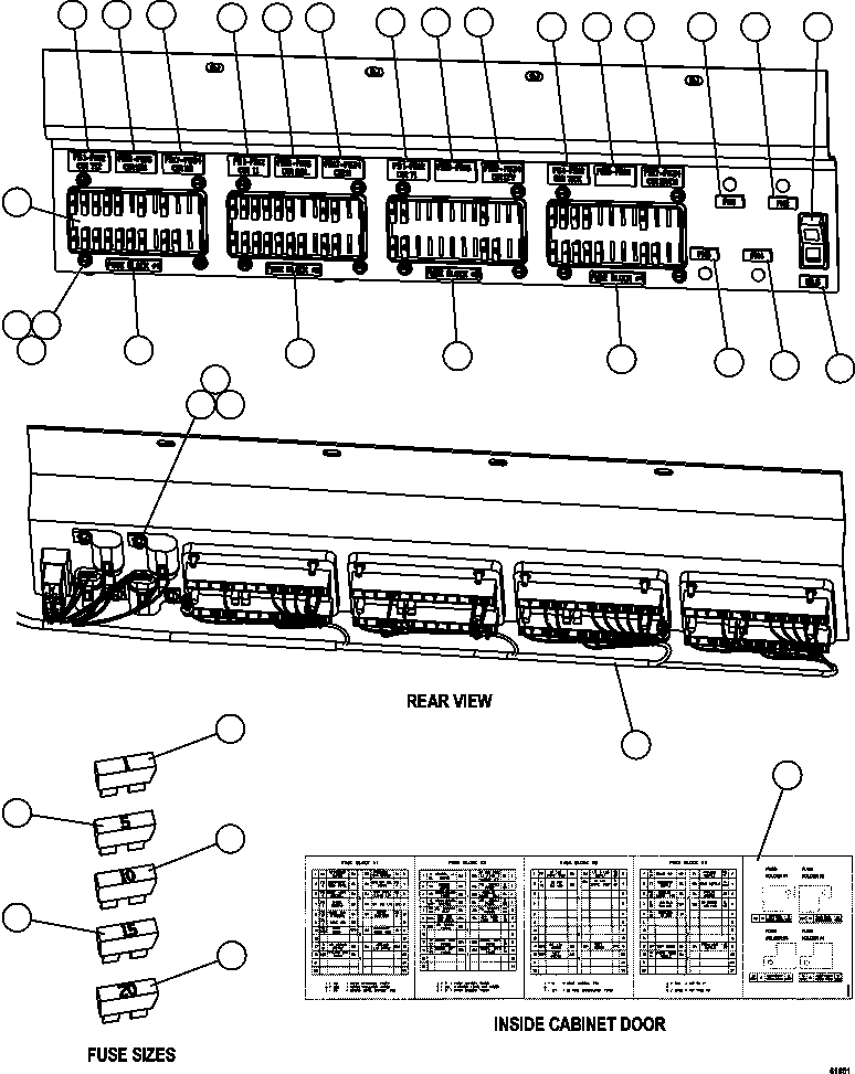 Dump Trucks Komatsu / AFE59-DB 930E-4 S/N A31007 - A31010     JWANENG(AFE59-DB) / AUXILIARY CONTROL CABINET - FUSE PANEL(360 : 61851)