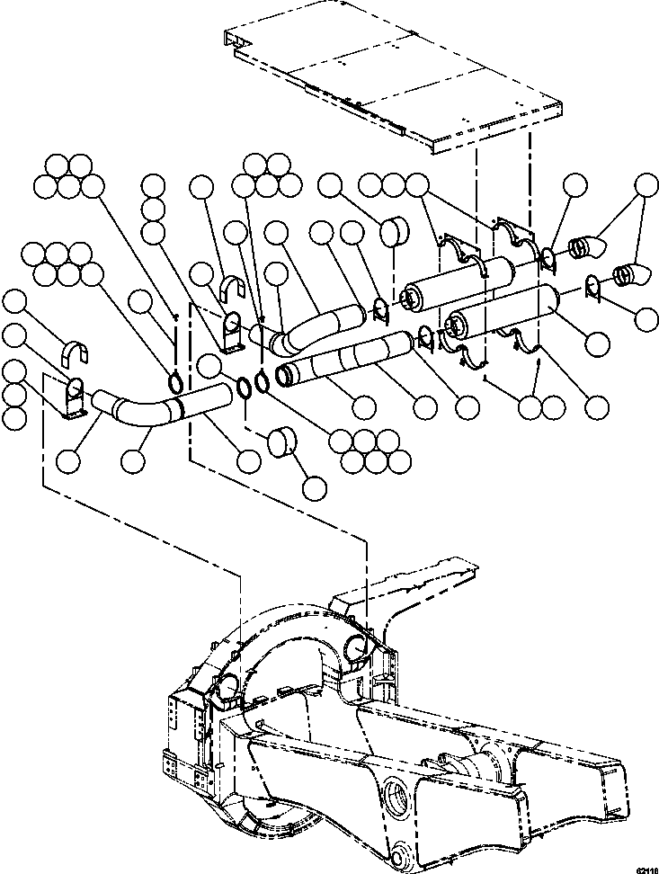 Dump Trucks Komatsu / AFE59-EM 930E-4 S/N A31352  LAS PELAMBRES(AFE59-EM) / EXHAUST PIPING   2/2(084 : 62116)