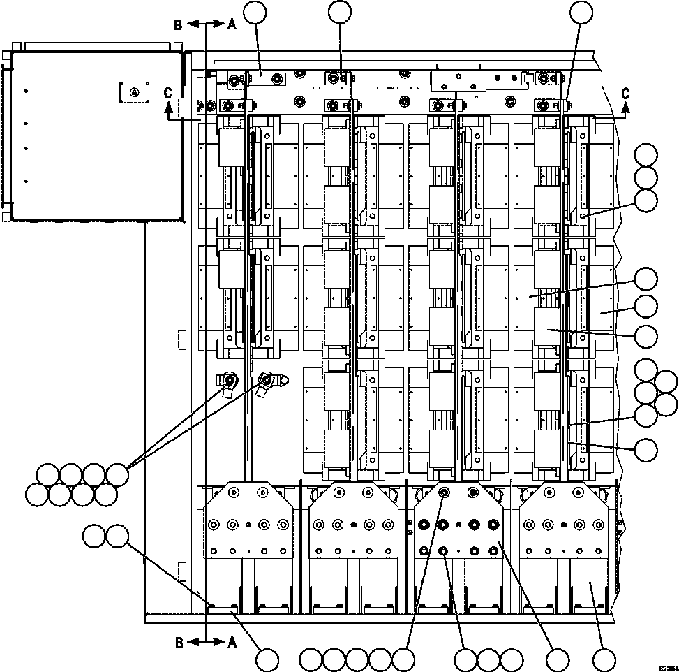 Dump Trucks Komatsu / AFE59-EM 930E-4 S/N A31352  LAS PELAMBRES(AFE59-EM) / CONTROL CABINET - RIGHT FRONT VIEW(600 : 62354)