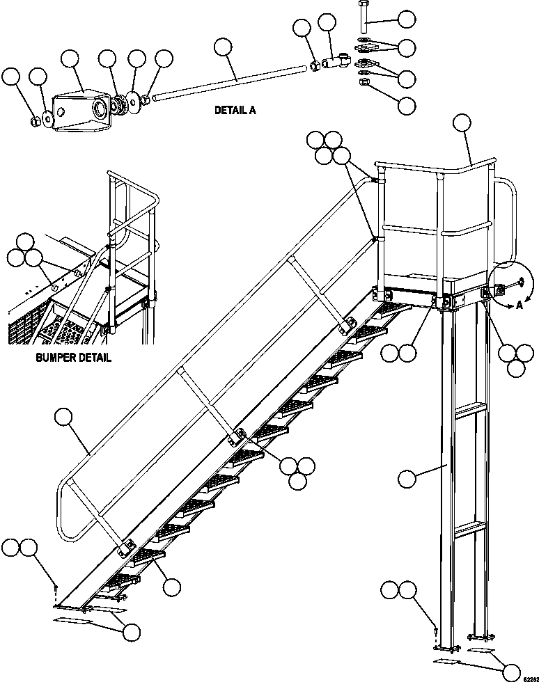 Dump Trucks Komatsu / AFE59-EP 930E-4 S/N A31393, A31413, A31507, A31517 & A31521  ASARCO MISSION(AFE59-EP) / DIAGONAL LADDER INSTALLATION - R.H.(016 : 62262)