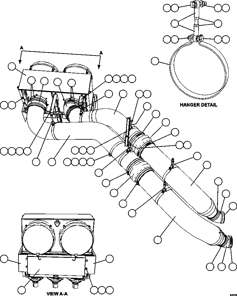Dump Trucks Komatsu / AFE59-EP 930E-4 S/N A31393, A31413, A31507, A31517 & A31521  ASARCO MISSION(AFE59-EP) / AIR CLEANER PIPING & INSTALLATION - LH(072 : 62275)