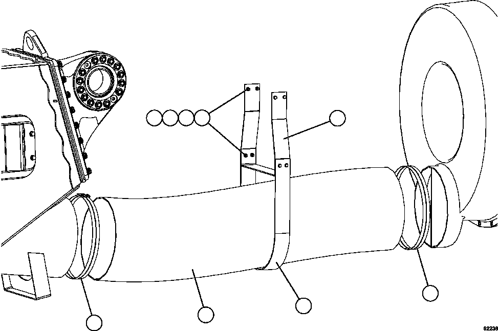 Dump Trucks Komatsu / AFE59-EP 930E-4 S/N A31393, A31413, A31507, A31517 & A31521  ASARCO MISSION(AFE59-EP) / DRIVE AXLE BLOWER HOSE (S/N A31393 & A31413)(120 : 62239)
