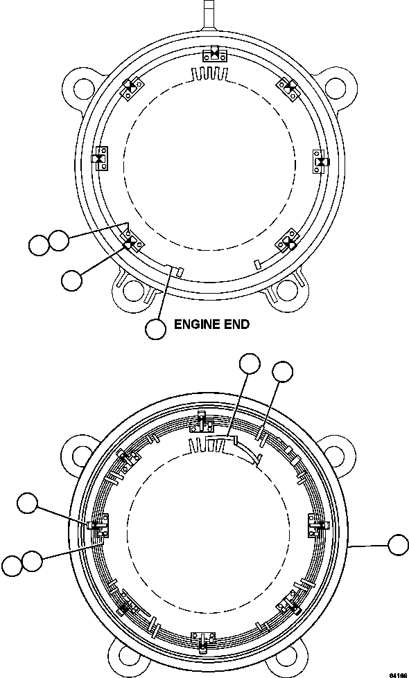 Dump Trucks Komatsu / AFE59-EQ 930E-4 S/N A31409, A31411, A31417, A31443, A31453, A31478, A31482, A31496, A31505, A31509, A31513, A31533, A31543, A31551, A31579, A31588, A31592 & A31594  FMG(AFE59-EQ) / ALTERNATOR - STATOR ASSEMBLY        XA3159(698 : 64196)