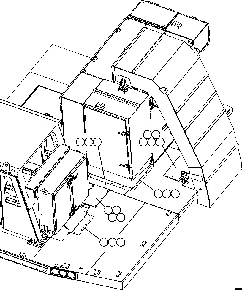 Komatsu parts book diagram for AFE59-EZ 930E-4 S/N A31527, A31539, A31541, A31553, A31555, A31563 & A31565  LOS PELAMBRES: DECK COVERS