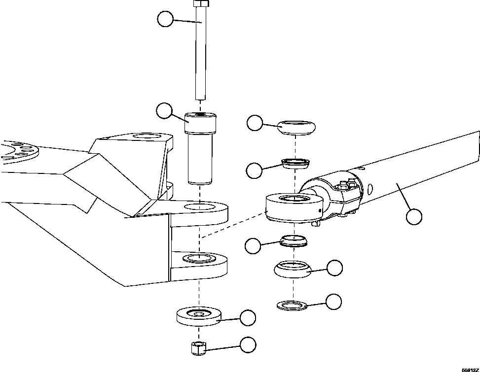 Komatsu parts book diagram for AFE59-EZ 930E-4 S/N A31527, A31539, A31541, A31553, A31555, A31563 & A31565  LOS PELAMBRES: TIE ROD INSTALLATION   (S/N A31527 & A31539)