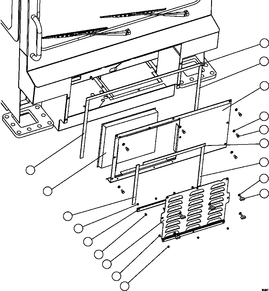 Komatsu parts book diagram for AFE59-EZ 930E-4 S/N A31527, A31539, A31541, A31553, A31555, A31563 & A31565  LOS PELAMBRES: FRONT ACCESS COVER