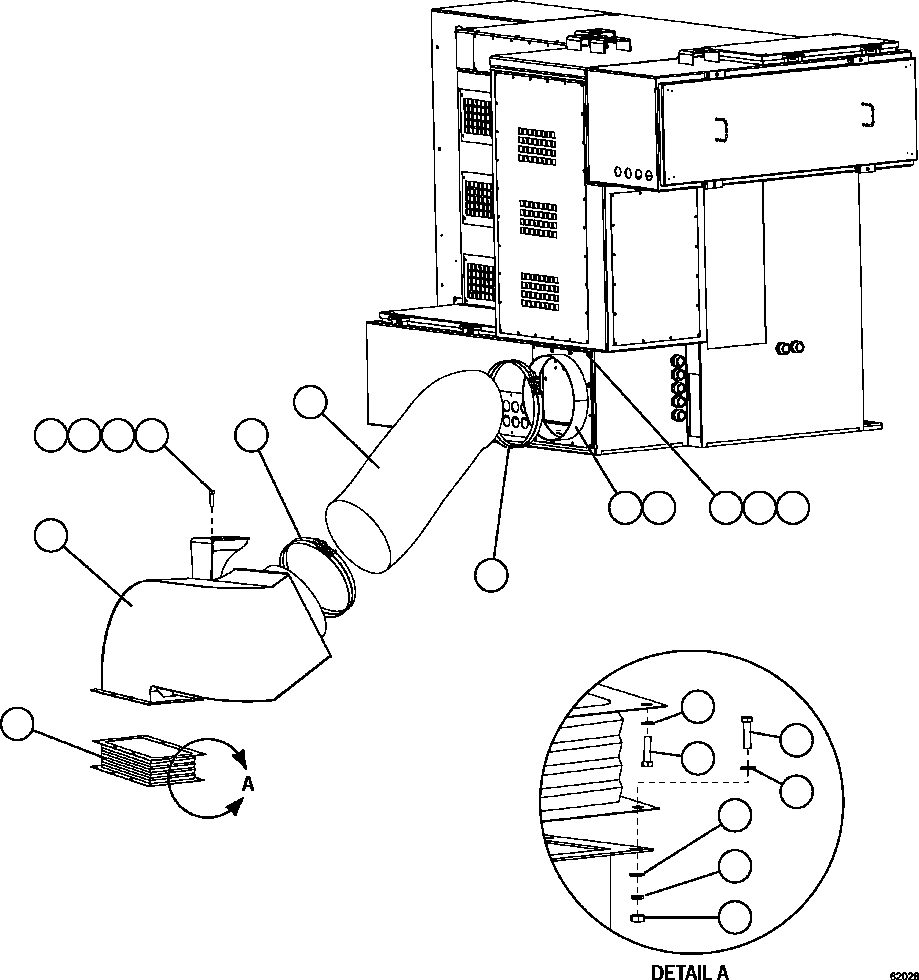 Komatsu parts book diagram for AFE59-EZ 930E-4 S/N A31527, A31539, A31541, A31553, A31555, A31563 & A31565  LOS PELAMBRES: CONTROL CABINET BLOWER HOSE INSTALLATION